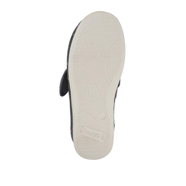 Pavers EasyFit Extra-Wide Touch-Fasten Slippers - Dark Grey