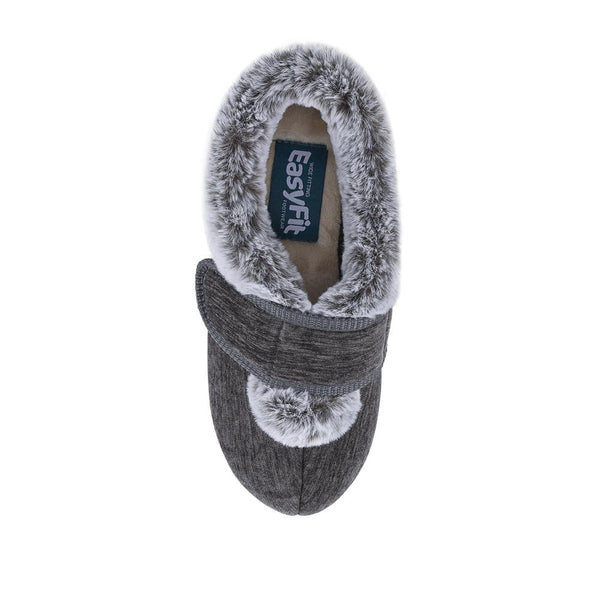 Pavers EasyFit Extra Wide Touch Fasten Slippers - Grey