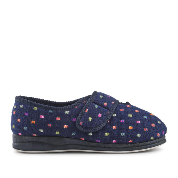 pavers EasyFit Extra-Wide Touch-Fasten Slippers - Navy
