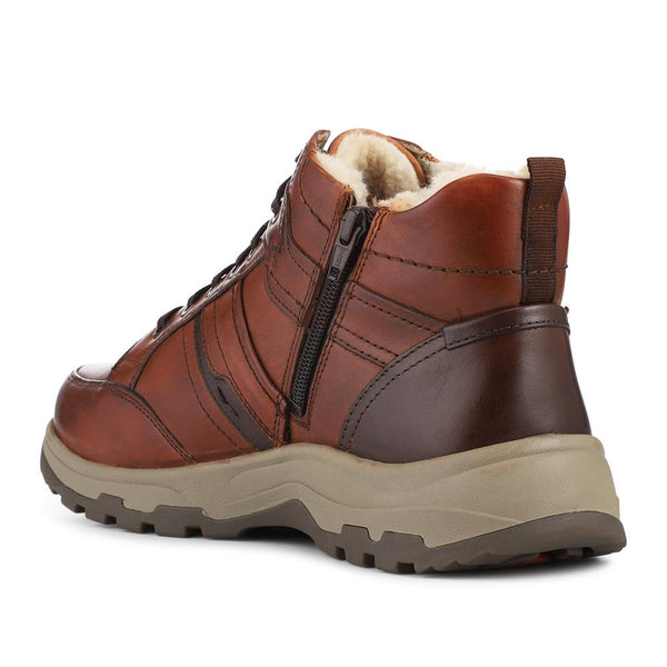 Pavers EasyFit Extra Wide Warm Lined Walking Boots - Cognac
