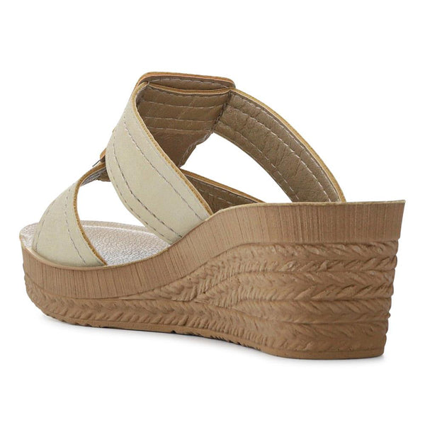 Pavers Extra-Cushioned Slip-On Wedge Mules - Soft Gold