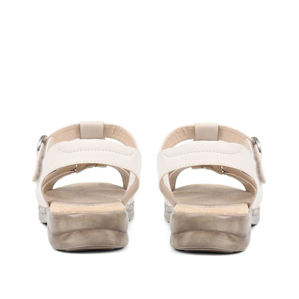 Pavers Extra Wide Fit Adjustable Buckle Sandals - Beige