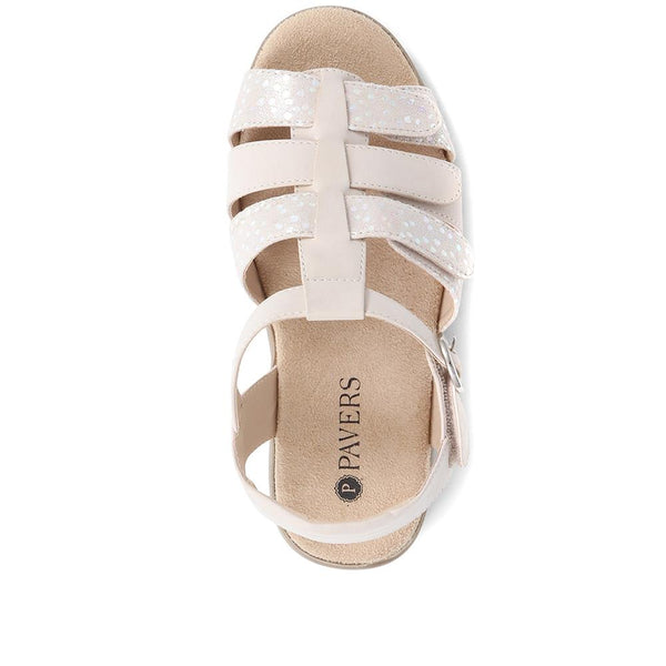 Pavers Extra Wide Fit Adjustable Buckle Sandals - Beige