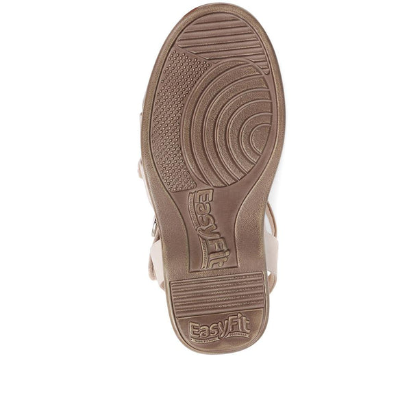 Pavers Extra Wide Fit Adjustable Buckle Sandals - Beige