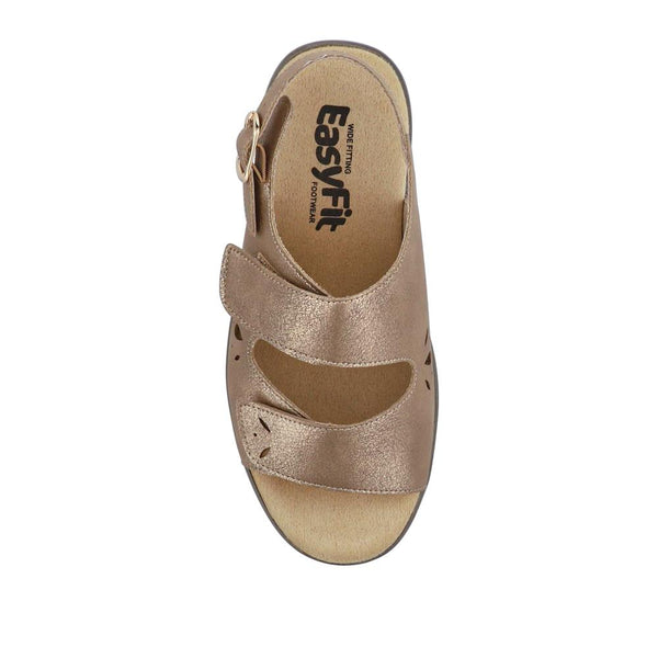 Pavers Extra-Wide Fit Adjustable Slingback Sandals - Gold