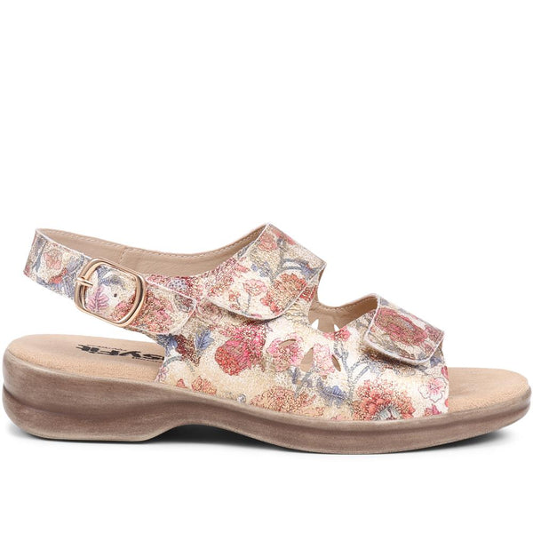 pavers Extra-Wide Fit Adjustable Slingback Sandals - Gold Multi