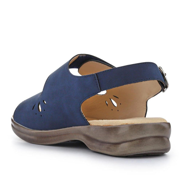 Pavers Extra-Wide Fit Adjustable Slingback Sandals - Navy