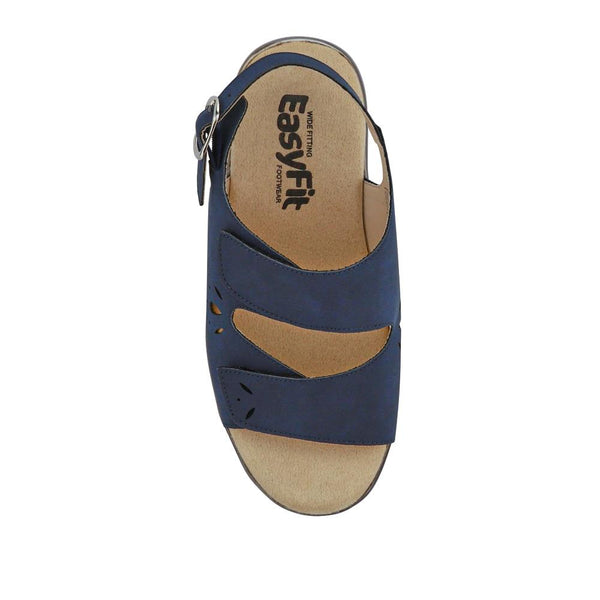 Pavers Extra-Wide Fit Adjustable Slingback Sandals - Navy