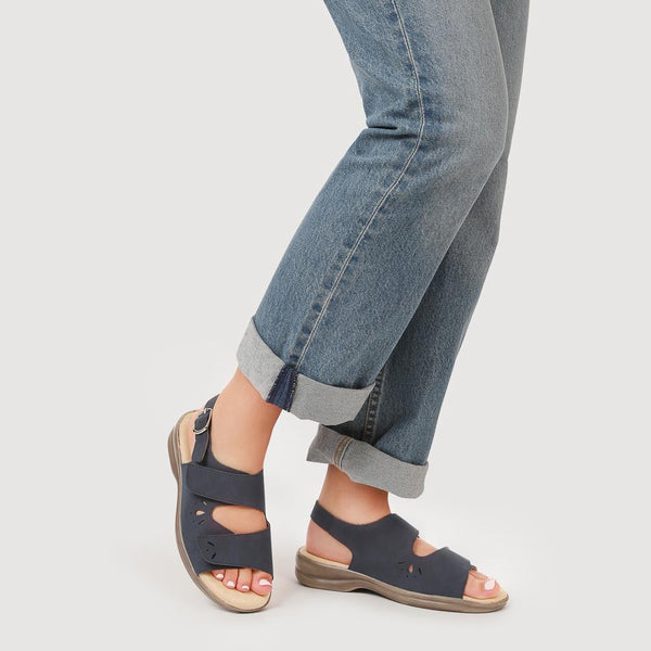 Pavers Extra-Wide Fit Adjustable Slingback Sandals - Navy