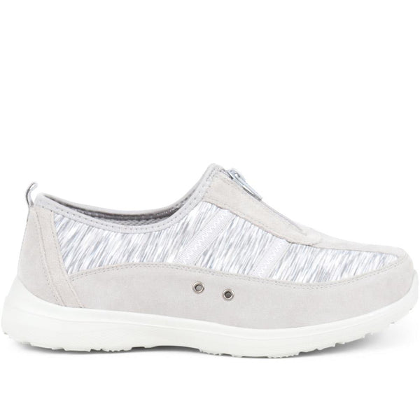 pavers Extra-Wide Fit Memory Foam Trainers - Grey Multi