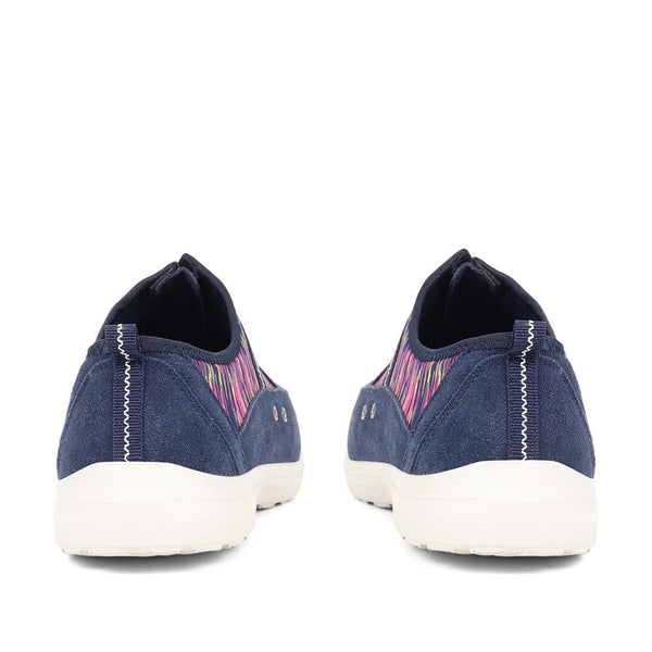 Pavers Extra-Wide Fit Memory Foam Trainers - Navy Multi