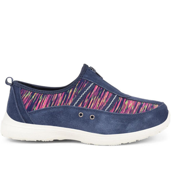 pavers Extra-Wide Fit Memory Foam Trainers - Navy Multi