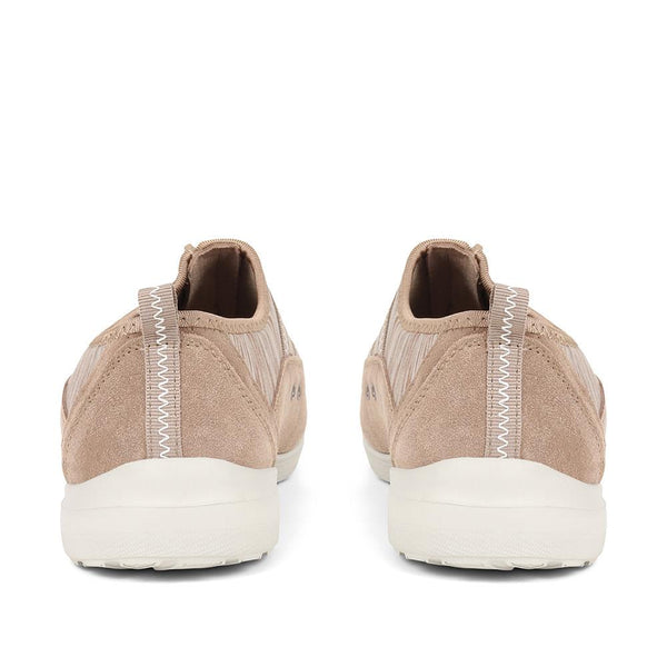 pavers Extra-Wide Fit Memory Foam Trainers - Taupe Multi