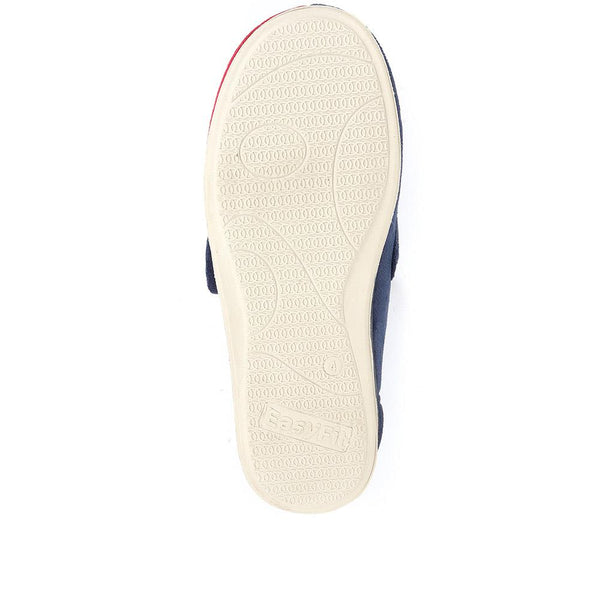 Pavers Extra Wide Fit Touch Fasten Slippers - Navy-Red
