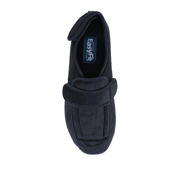 Pavers Extra-Wide-Fit Touch-Fastening Slippers - Navy