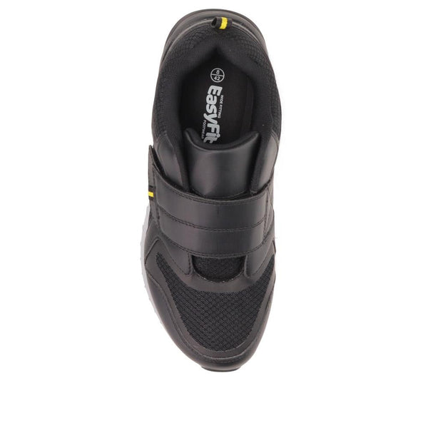 Pavers Extra-Wide Fitting Touch-Fasten Trainers - Black
