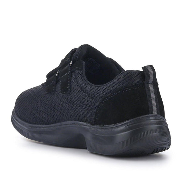 Pavers Extra-Wide Touch-Fasten Monk Shoes - Black-Black