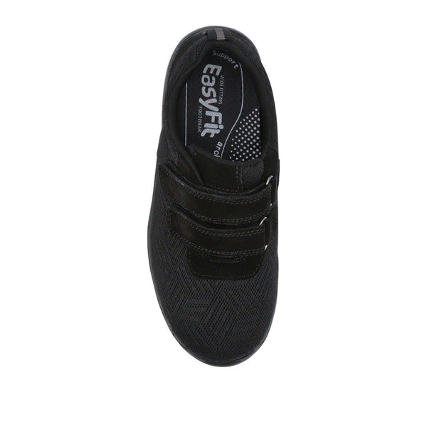 Pavers Extra-Wide Touch-Fasten Monk Shoes - Black-Black