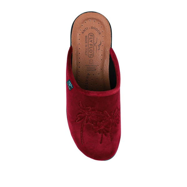 Pavers FlyFlot Engraved Self-Moulding Mules - Burgundy