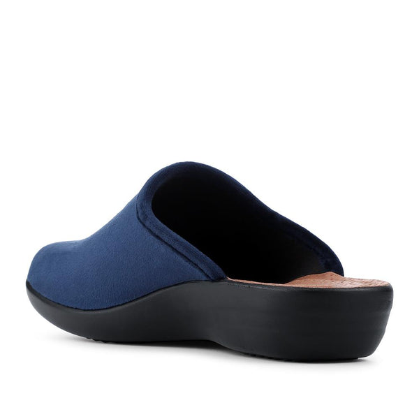 pavers FlyFlot Leather Lightweight Mule Slippers - Navy