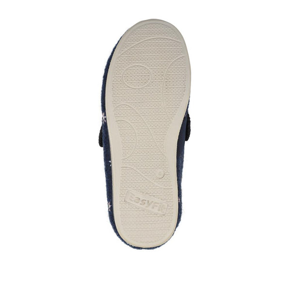 Pavers Just Step In Extra Wide Adjustable Fasten Slippers - Navy