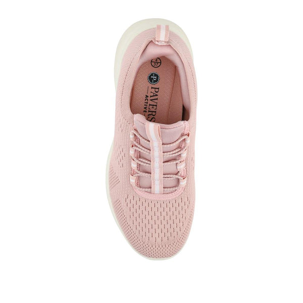 Pavers Just Step In Wide Fit Bungee Lace Trainers - Blush