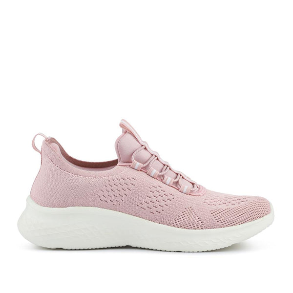 pavers Just Step In Wide Fit Bungee Lace Trainers - Blush