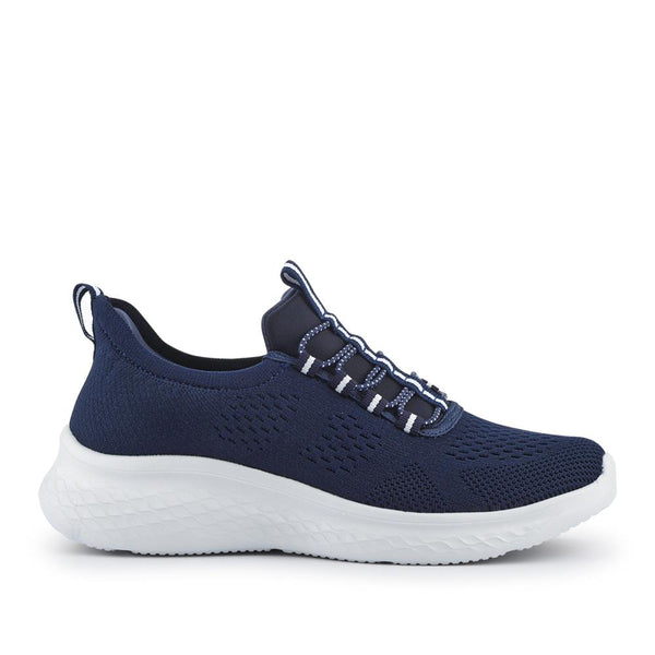 pavers Just Step In Wide Fit Bungee Lace Trainers - Navy