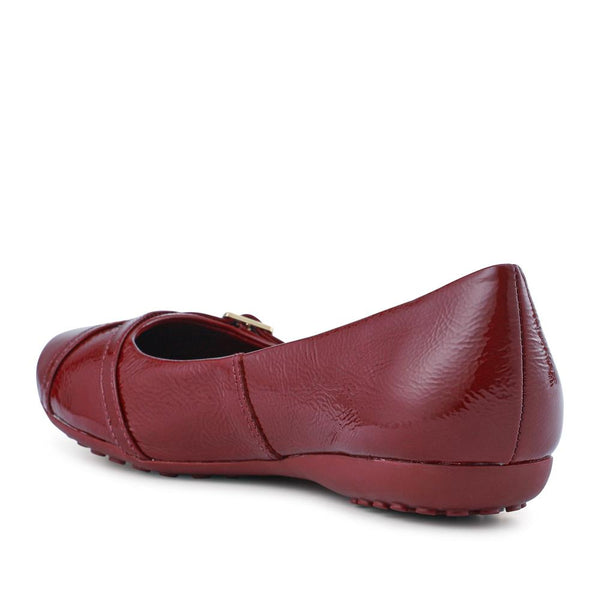 Pavers Lightweight Leather Ballet Pumps - Burgundy Patent