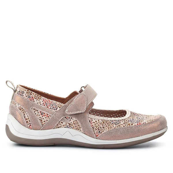 pavers Lightweight Mary-Jane Ladies Trainers - Beige Multi
