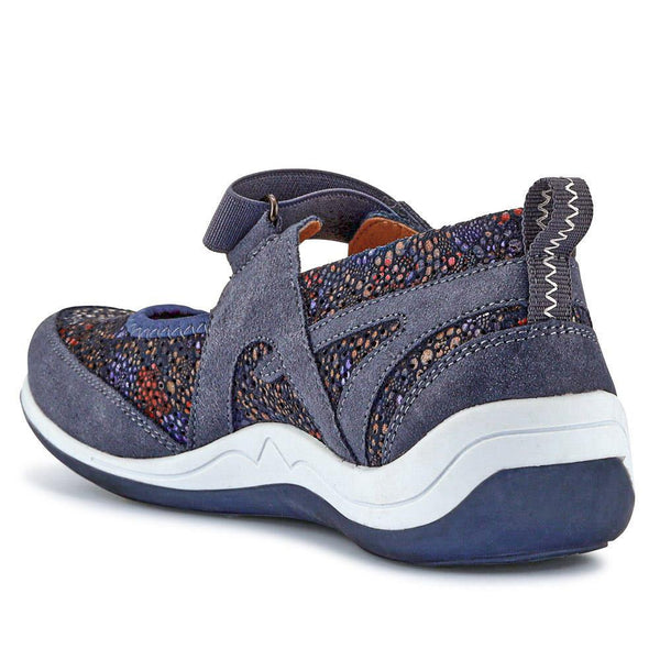 Pavers Lightweight Mary-Jane Ladies Trainers - Navy Floral