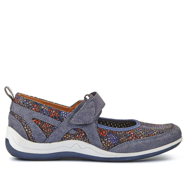 pavers Lightweight Mary-Jane Ladies Trainers - Navy Floral
