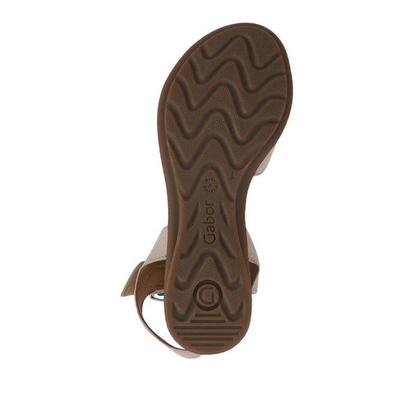 Pavers Marion Gabor Leather Dual-Fasten Sandals - Beige