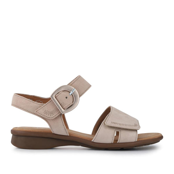 pavers Marion Gabor Leather Dual-Fasten Sandals - Beige