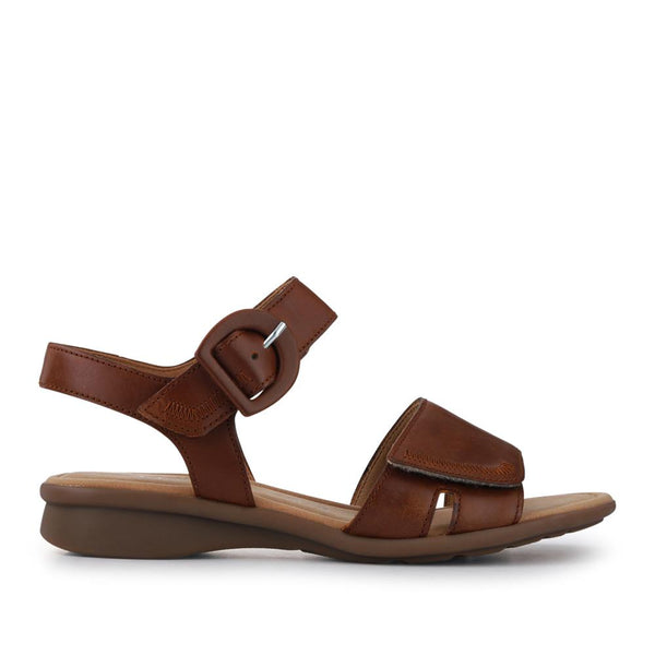 pavers Marion Gabor Leather Dual-Fasten Sandals - Tan