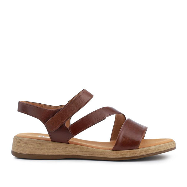 pavers Oporto Gabor Leather Touch-Fasten Sandals - Brown