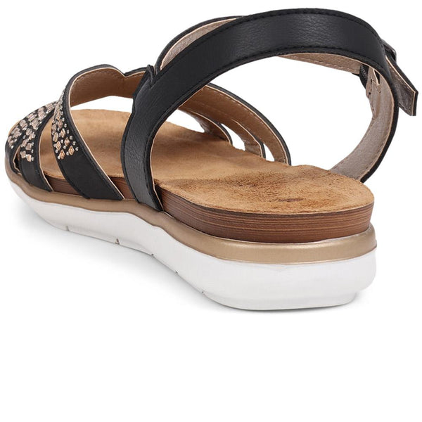 Pavers Adjustable Buckle Sandals - Black