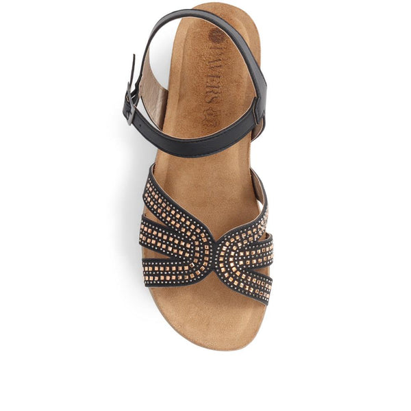 Pavers Adjustable Buckle Sandals - Black