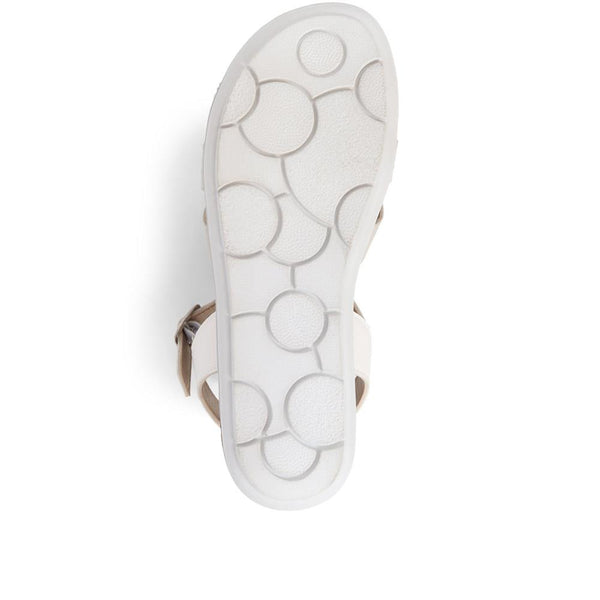 Pavers Adjustable Buckle Sandals - White