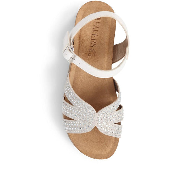 Pavers Adjustable Buckle Sandals - White