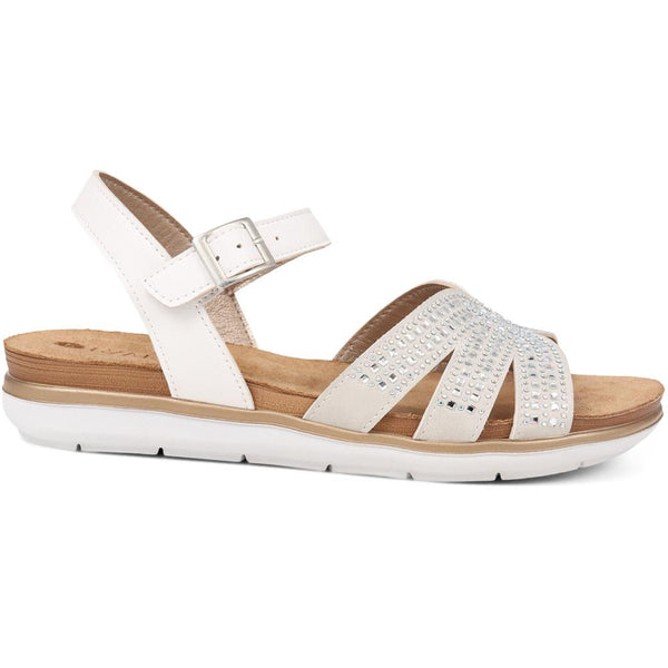 pavers Adjustable Buckle Sandals - White