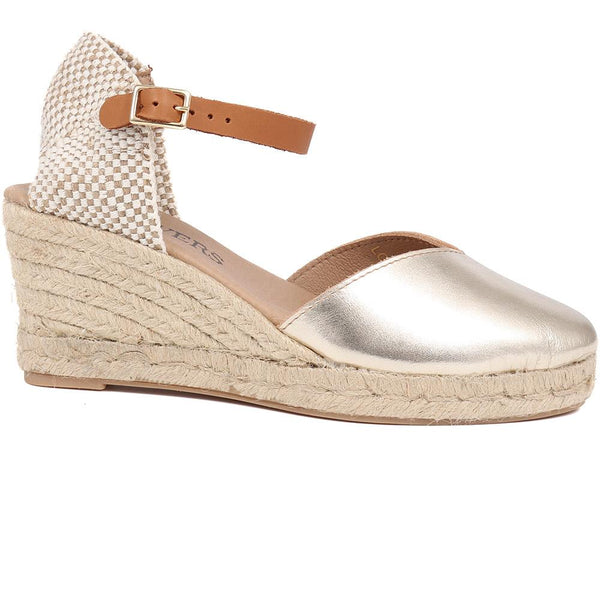 pavers Adjustable Espadrille Sandals - Gold