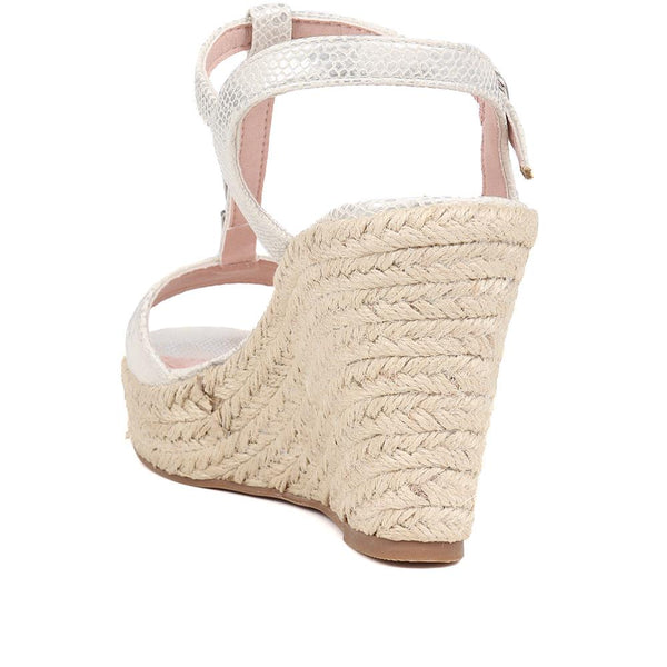 Pavers Adjustable Espadrille Sandals - White Snake