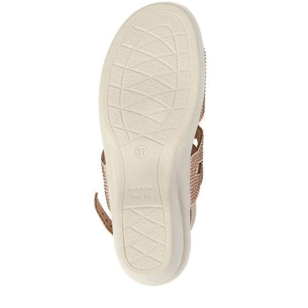 Pavers Adjustable Heeled Sandals - Gold