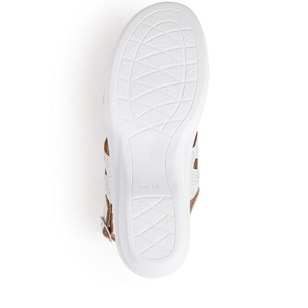 Pavers Adjustable Heeled Sandals - Silver