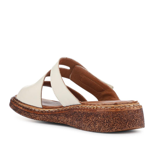 Pavers Adjustable Leather Mules - Beige