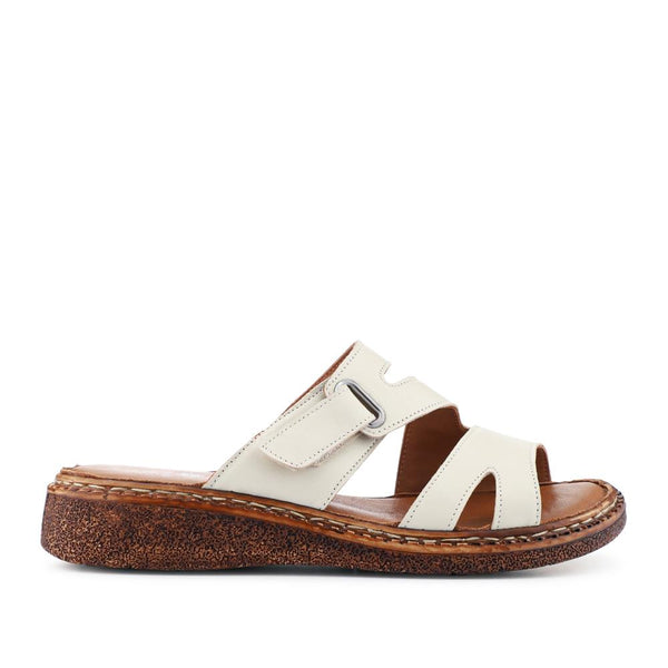 Pavers Adjustable Leather Mules - Beige