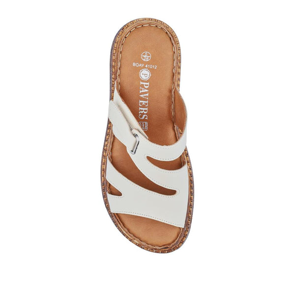 pavers Adjustable Leather Mules - Beige