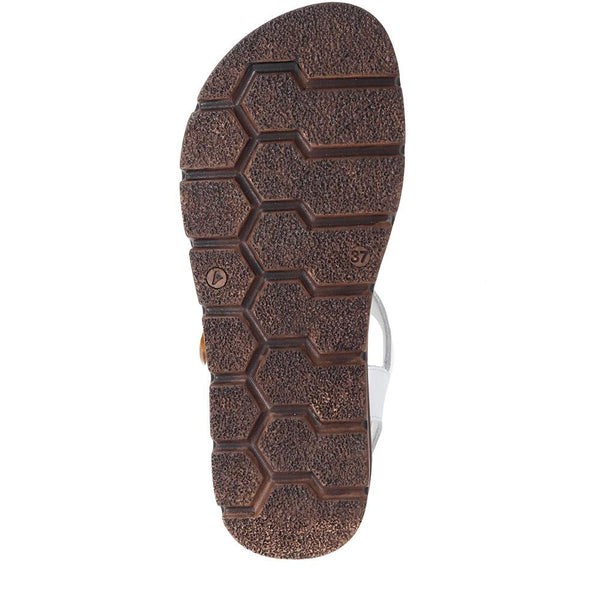 Pavers Adjustable Leather Sandals - White