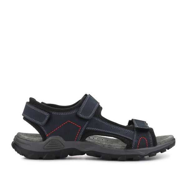 Pavers Adjustable Leather Walking Sandals - Navy